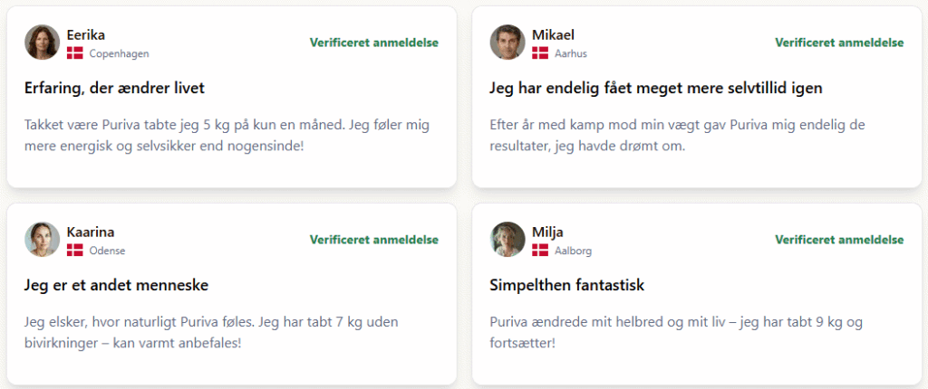Puriva erfaringer